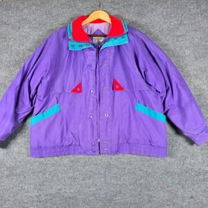 Vintage Current Seen Purple Teal Red Colorblock Jacket Women's Size‎ M
